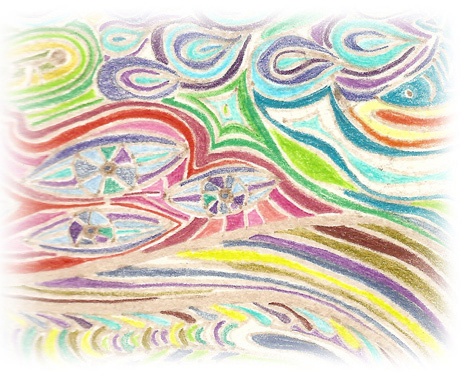 dessin crayon de couleur - art brut
